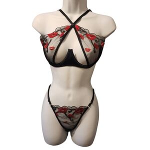 NWT Sexy Lips Lingerie Size Large
